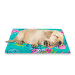 Teal Aloha Tropical Pattern Print Pet Cooling Mat Cover