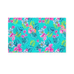 Teal Aloha Tropical Pattern Print Polyester Flag