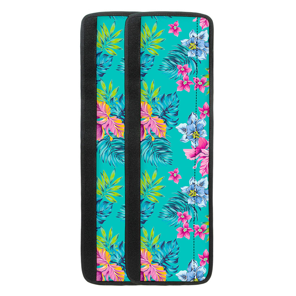 Teal Aloha Tropical Pattern Print Refrigerator Handle Covers