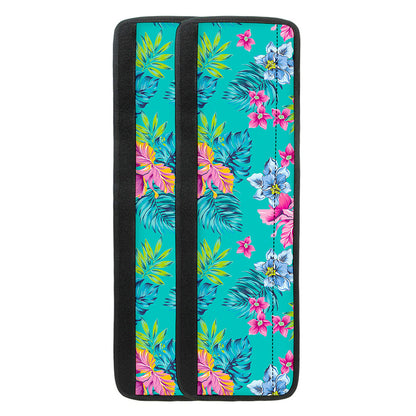 Teal Aloha Tropical Pattern Print Refrigerator Handle Covers