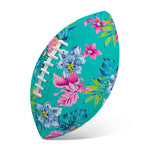 Teal Aloha Tropical Pattern Print Rugby Ball