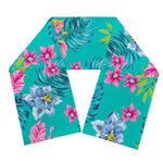 Teal Aloha Tropical Pattern Print Scarf