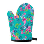 Teal Aloha Tropical Pattern Print Single Oven Mitt