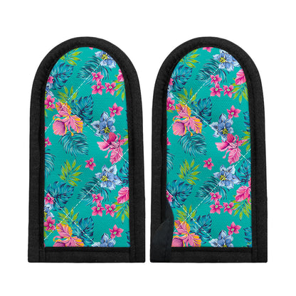 Teal Aloha Tropical Pattern Print Skillet Handle Cover