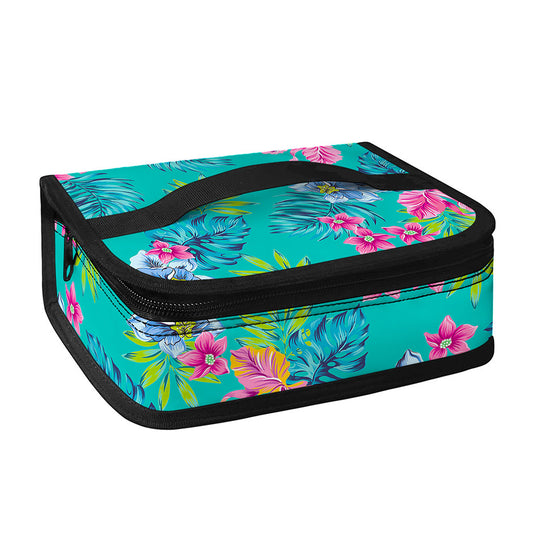 Teal Aloha Tropical Pattern Print Small Lunch Bag