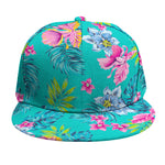 Teal Aloha Tropical Pattern Print Snapback Cap