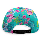 Teal Aloha Tropical Pattern Print Snapback Cap
