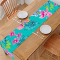 Teal Aloha Tropical Pattern Print Table Runner