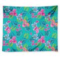 Teal Aloha Tropical Pattern Print Tapestry