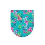 Teal Aloha Tropical Pattern Print Toilet Lid Cover
