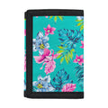 Teal Aloha Tropical Pattern Print Trifold Wallet
