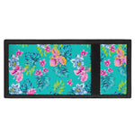 Teal Aloha Tropical Pattern Print Trifold Wallet