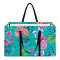 Teal Aloha Tropical Pattern Print Utility Tote Bag