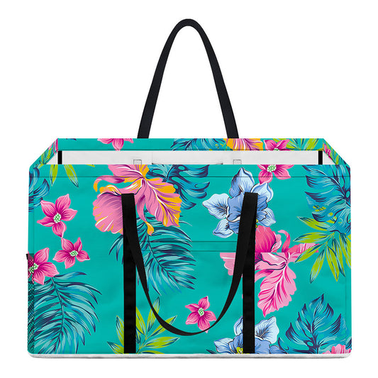 Teal Aloha Tropical Pattern Print Utility Tote Bag