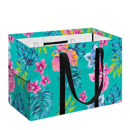 Teal Aloha Tropical Pattern Print Utility Tote Bag