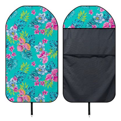 Teal Aloha Tropical Pattern Print Waterproof Car Seat Cover