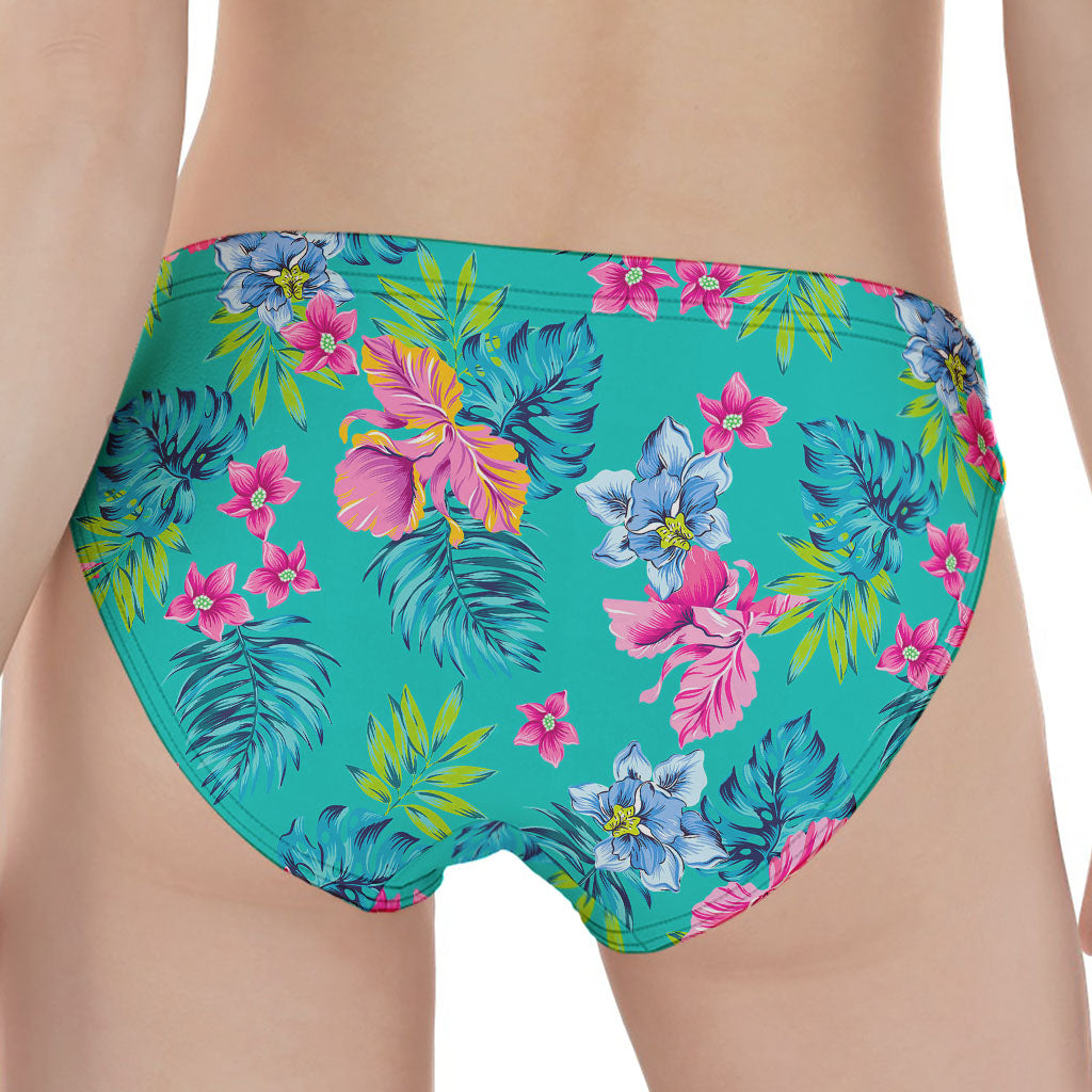 Teal Aloha Tropical Pattern Print Women's Panties