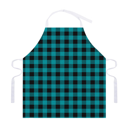 Teal And Black Buffalo Check Print Adjustable Apron