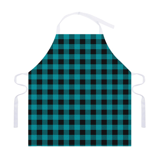 Teal And Black Buffalo Check Print Adjustable Apron