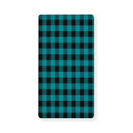 Teal And Black Buffalo Check Print Baby Crib Sheet