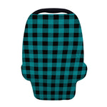 Teal And Black Buffalo Check Print Baby Seat Cover