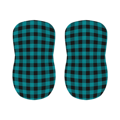Teal And Black Buffalo Check Print Bar Stool Covers