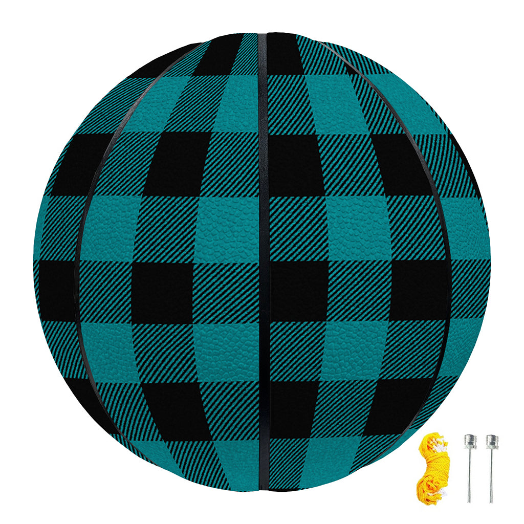 Teal And Black Buffalo Check Print Basketball