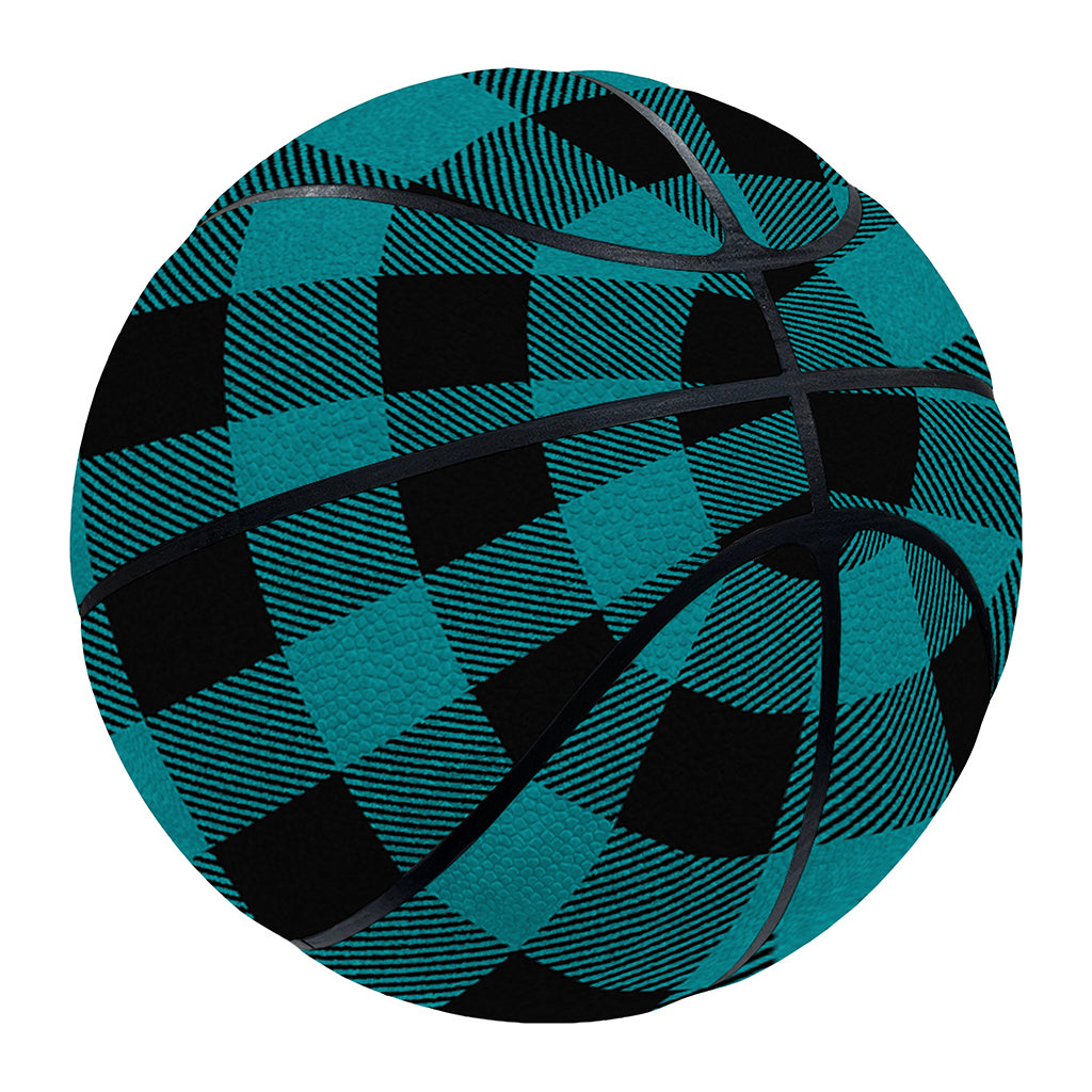 Teal And Black Buffalo Check Print Basketball
