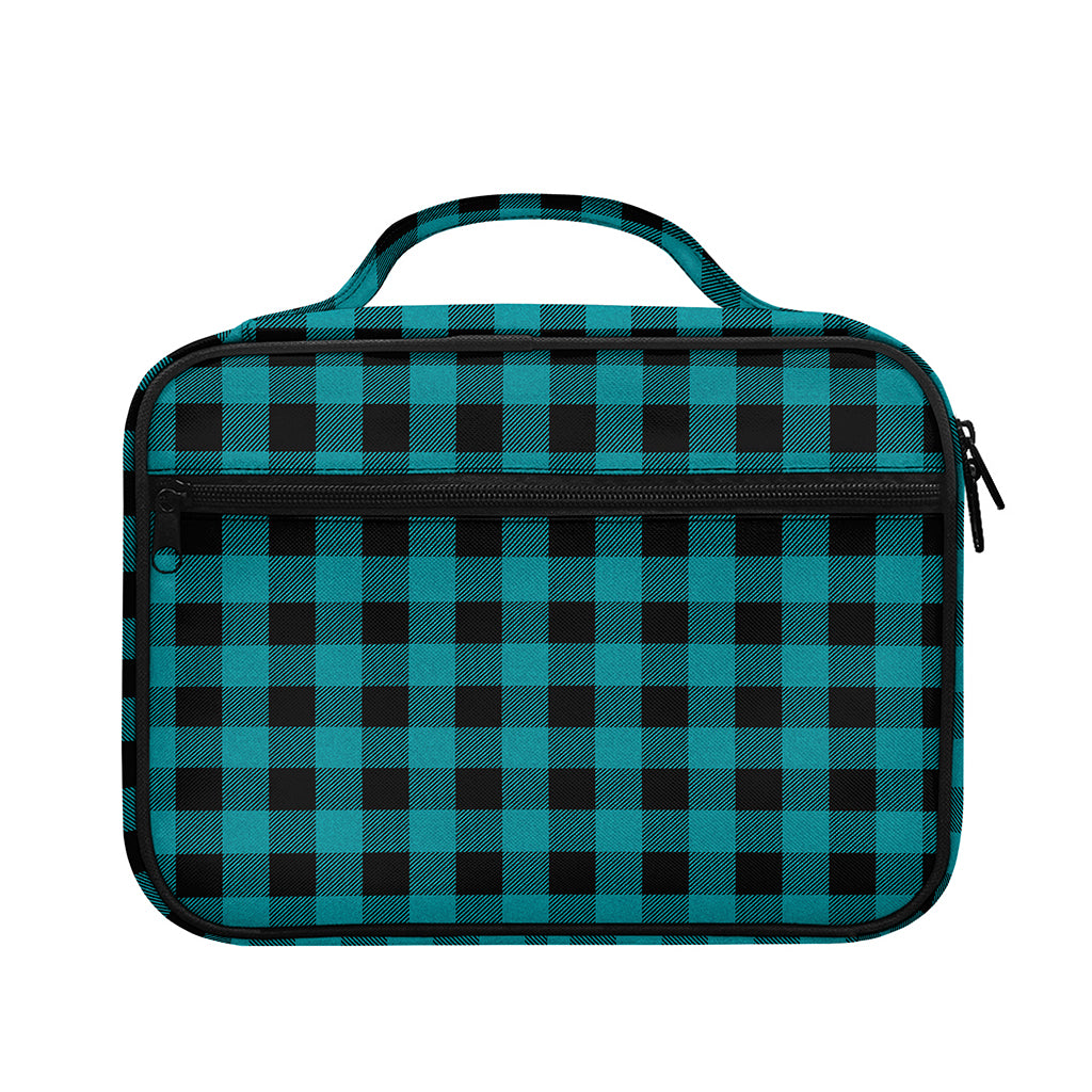 Teal And Black Buffalo Check Print Briefcase Bible Bag