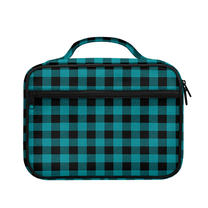 Teal And Black Buffalo Check Print Briefcase Bible Bag