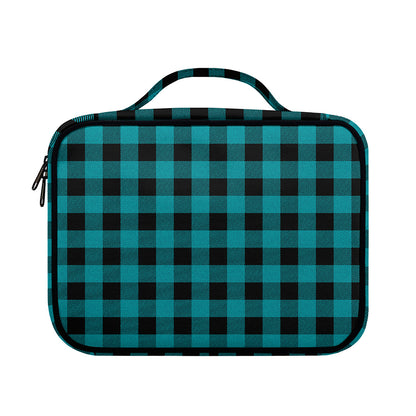 Teal And Black Buffalo Check Print Briefcase Bible Bag
