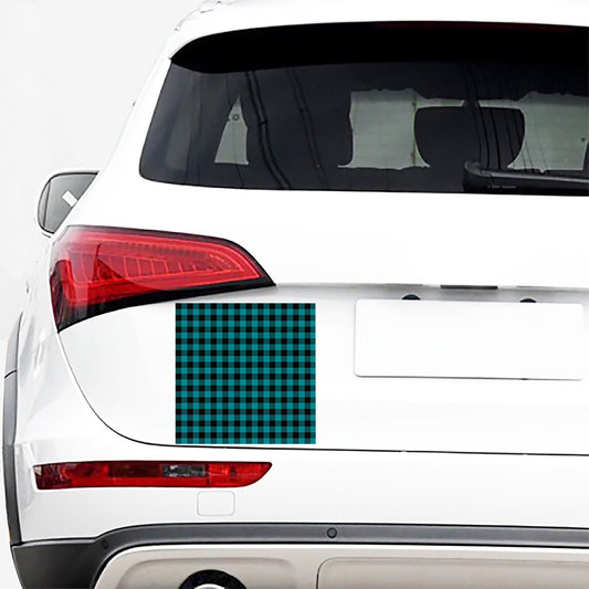 Teal And Black Buffalo Check Print Car Sticker