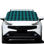 Teal And Black Buffalo Check Print Car Windshield Snow Cover