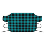Teal And Black Buffalo Check Print Car Windshield Snow Cover