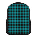 Teal And Black Buffalo Check Print Casual Backpack