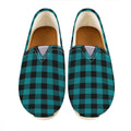 Teal And Black Buffalo Check Print Casual Shoes