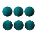 Teal And Black Buffalo Check Print Coaster Set
