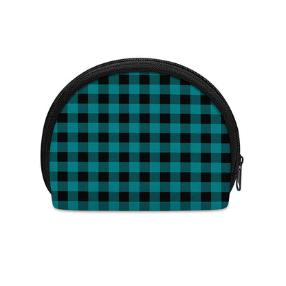 Teal And Black Buffalo Check Print Coin Purse