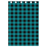Teal And Black Buffalo Check Print Curtain