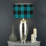 Teal And Black Buffalo Check Print Drum Lamp Shade