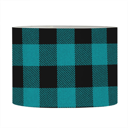 Teal And Black Buffalo Check Print Drum Lamp Shade