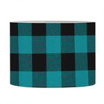 Teal And Black Buffalo Check Print Drum Lamp Shade