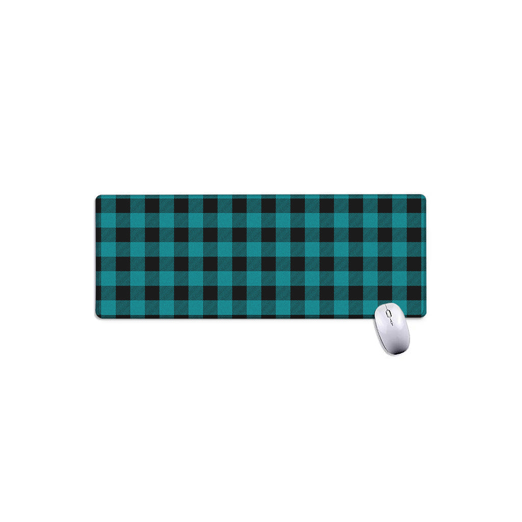 Teal And Black Buffalo Check Print Extended Mouse Pad