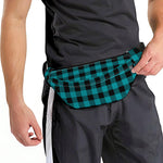 Teal And Black Buffalo Check Print Fanny Pack