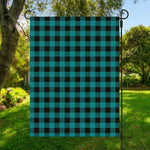 Teal And Black Buffalo Check Print Garden Flag