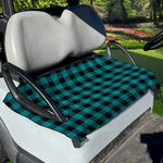 Teal And Black Buffalo Check Print Golf Cart Seat Cover