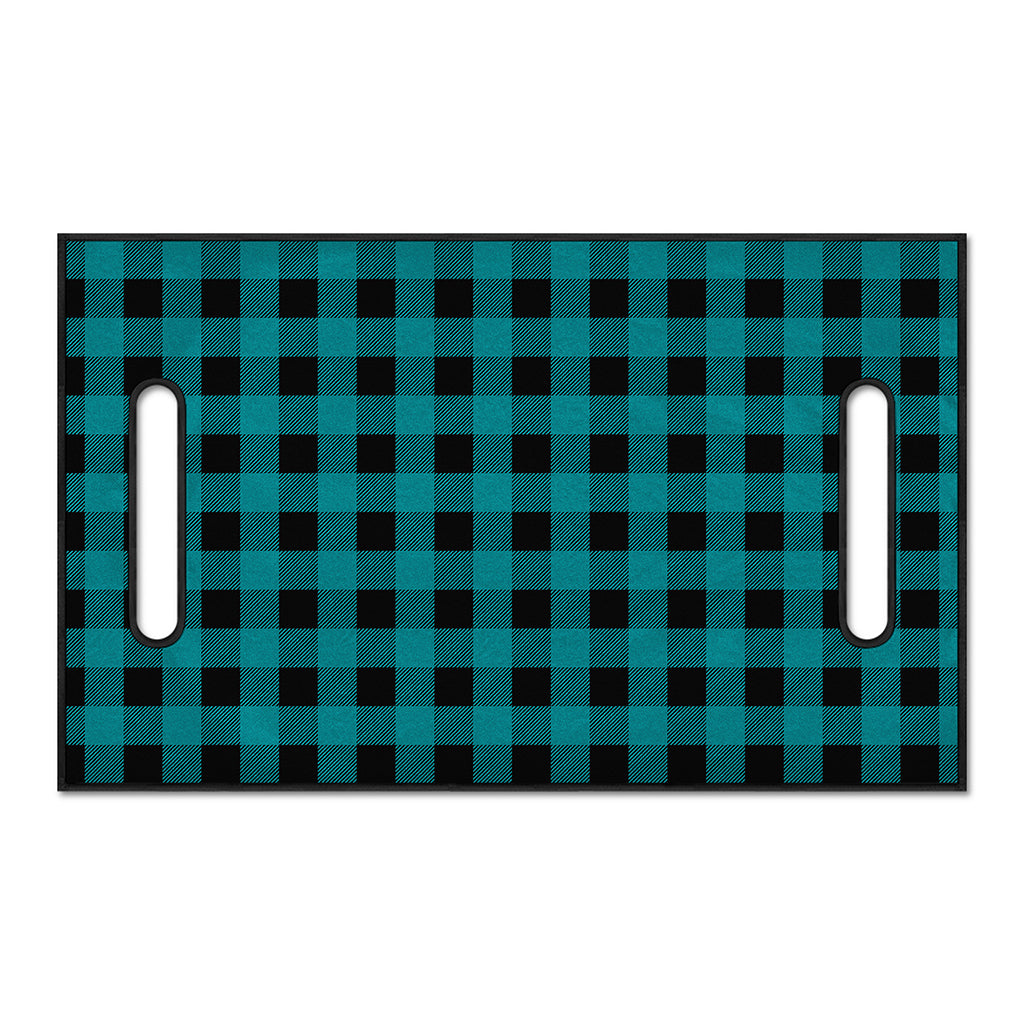 Teal And Black Buffalo Check Print Golf Cart Seat Cover