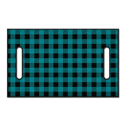 Teal And Black Buffalo Check Print Golf Cart Seat Cover