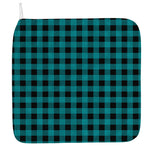 Teal And Black Buffalo Check Print Hand Towel