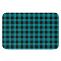 Teal And Black Buffalo Check Print Indoor Door Mat